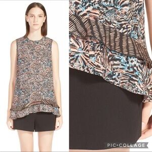 PROENZA SCHOULER Floral Sleeveless Silk Blouse
